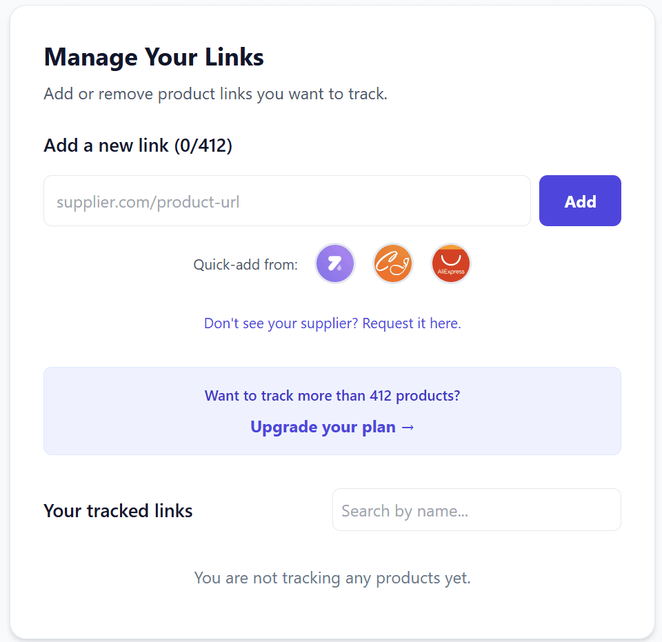 Adding product trackers